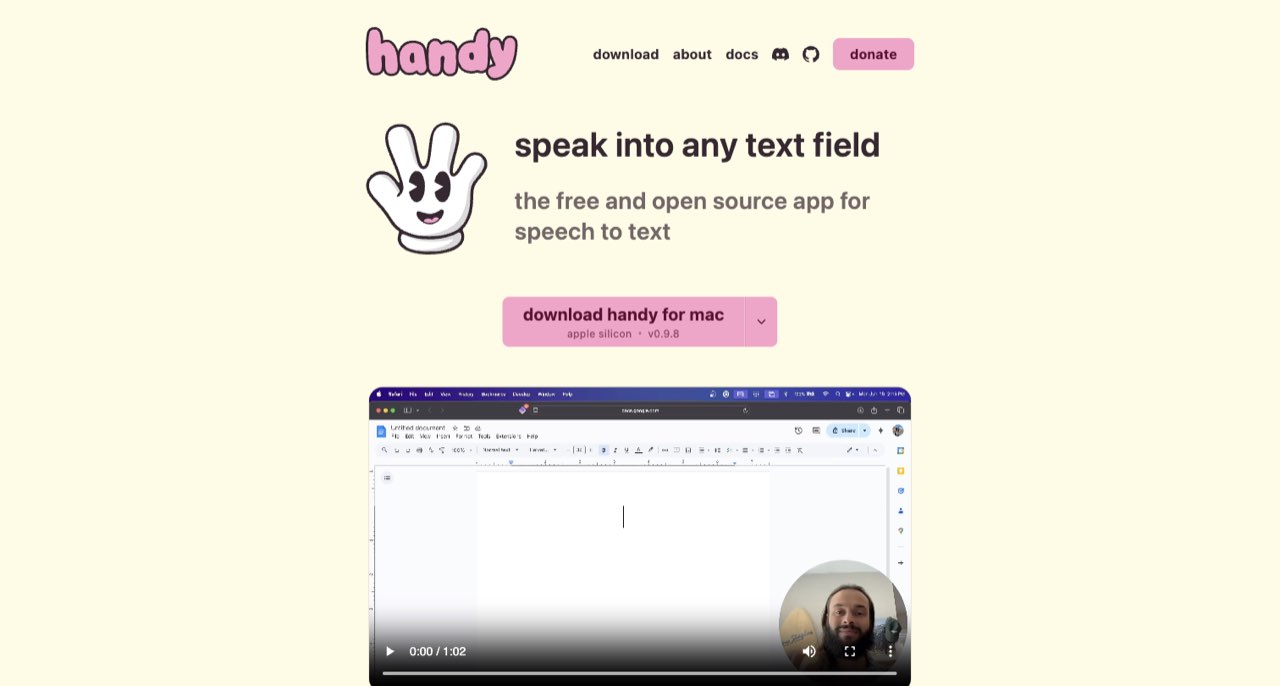 Handy official homepage, captured for Picktool on 27 October 2026