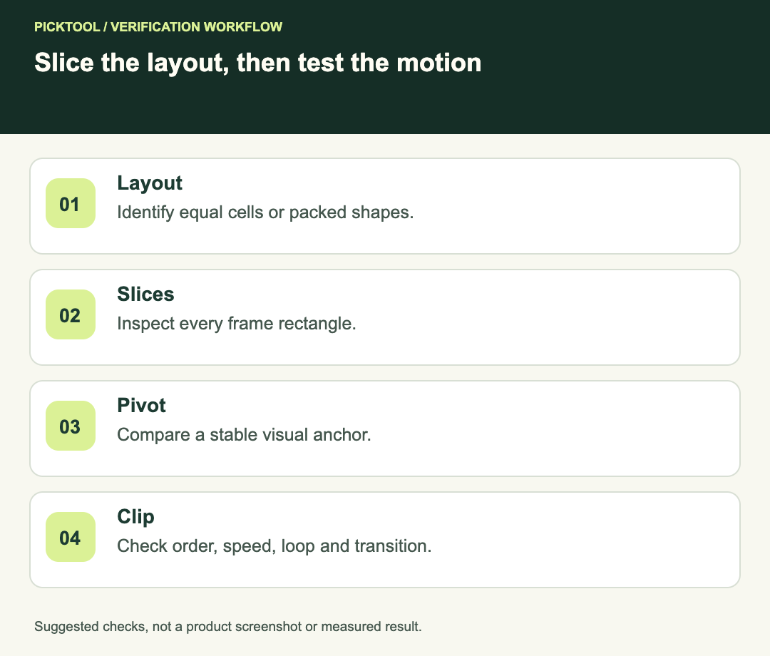 Unity sprite import sequence from layout and slicing to pivots, frame order and a test scene.